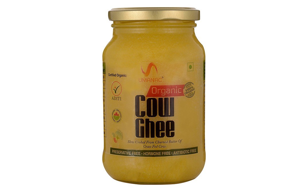 Umanac Organic Cow Ghee    Glass Jar  500 millilitre